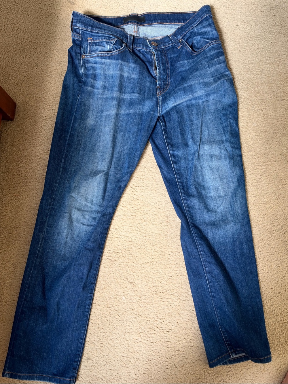 J Brand women’s Blue Washed Straight-Leg Jeans